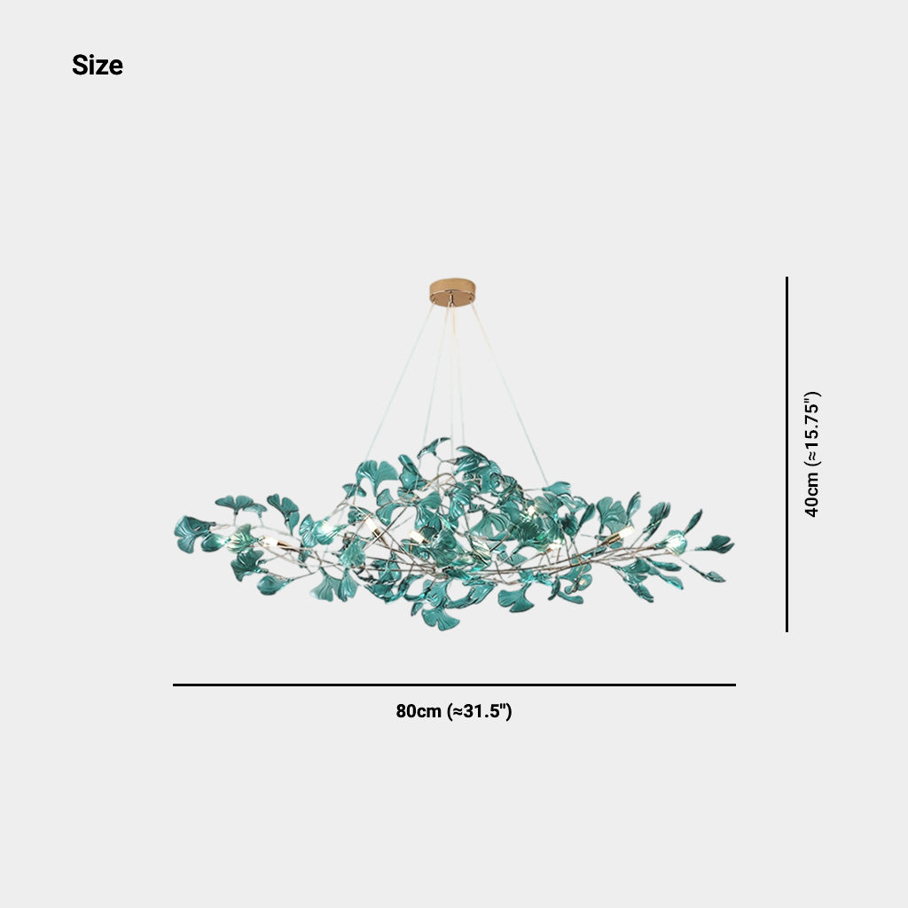 Chandelier Unique Elegant Acrylic Ginkgo Leaves, 3 Colors