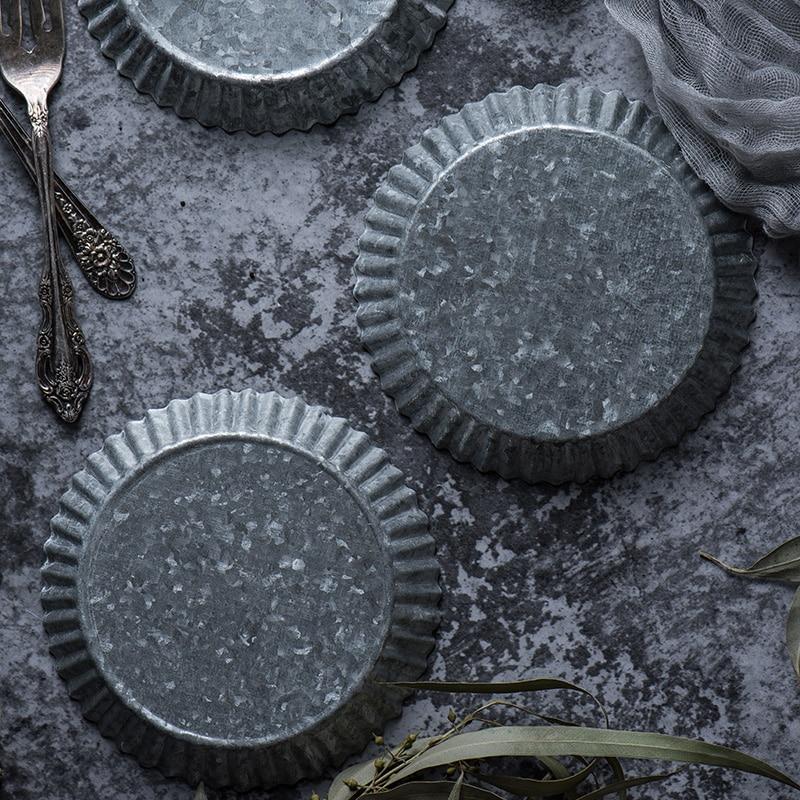 Retro Rustic Floral Metal Tray