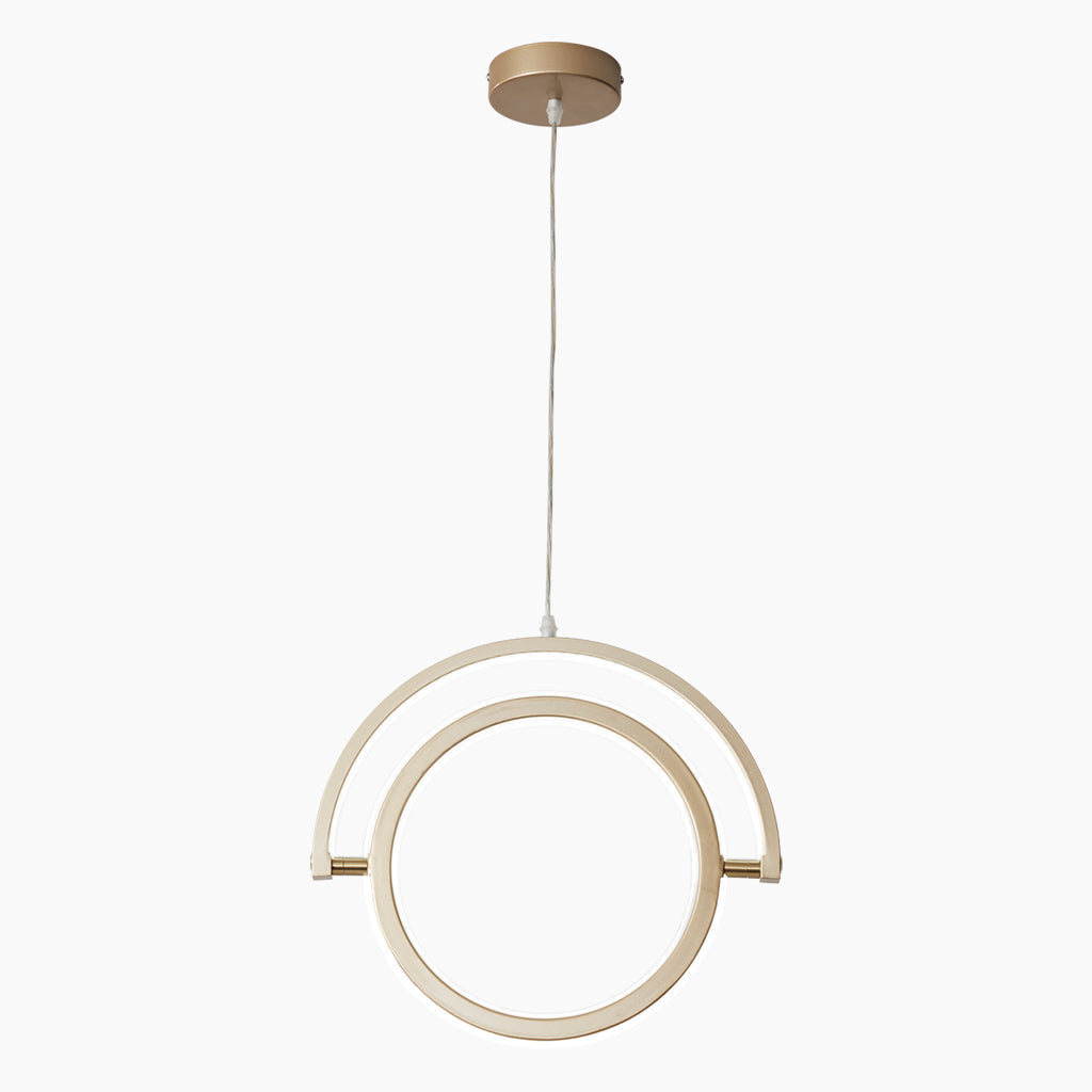 Dining Room Pendant Light Unique Ring Circular Wrought Iron, Gold