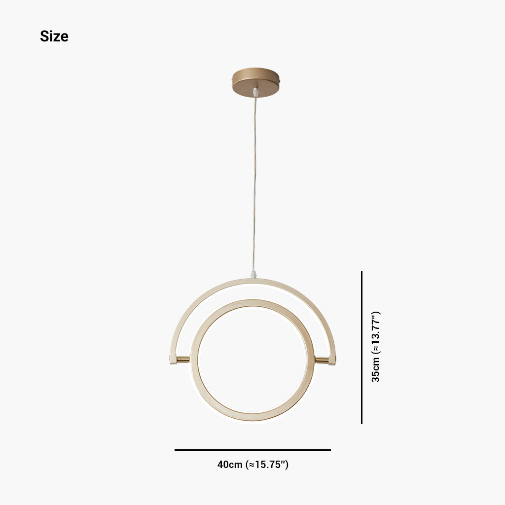 Dining Room Pendant Light Unique Ring Circular Wrought Iron, Gold