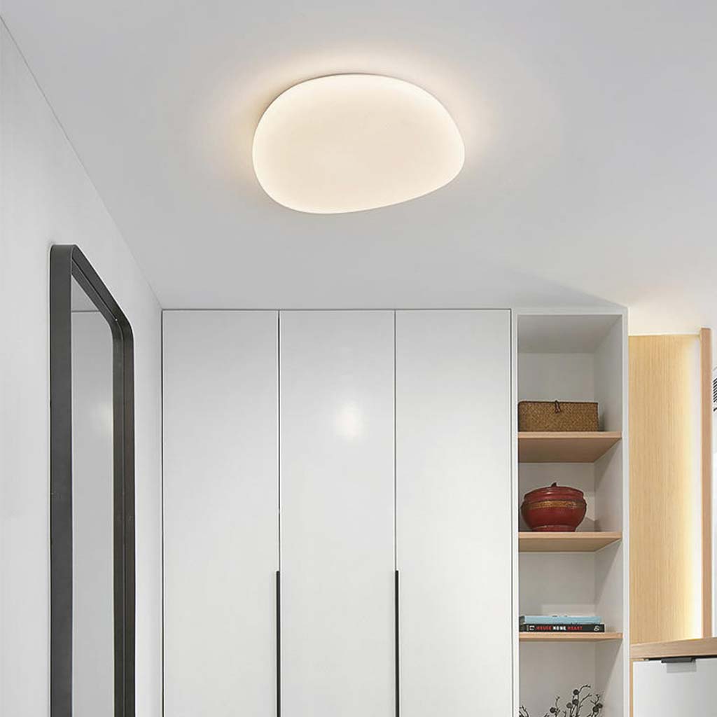 Flush Mount Ceiling Light Unique White Pebble, Acrylic