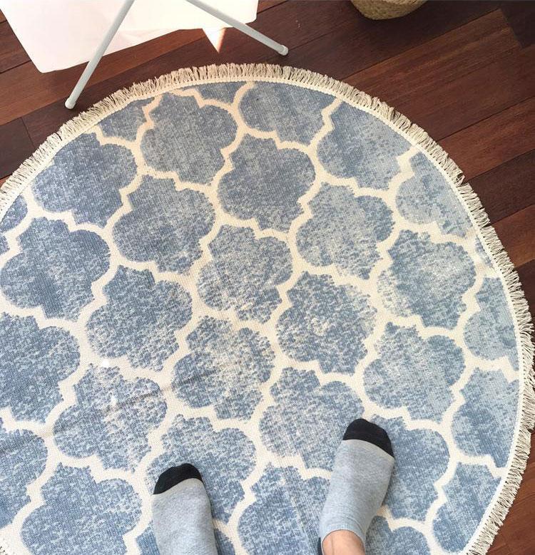 Ember - Vintage Distressed Cotton Rug - Nordic Side - 04-23, cotton-rug, feed-cl0-over-80-dollars, geometric-rug, modern, modern-nordic, modern-rug, nordic, round-rug