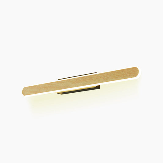 Vanity Wall Lamp LED Mirror Light Minimalist Linear Bar, Wood Effect