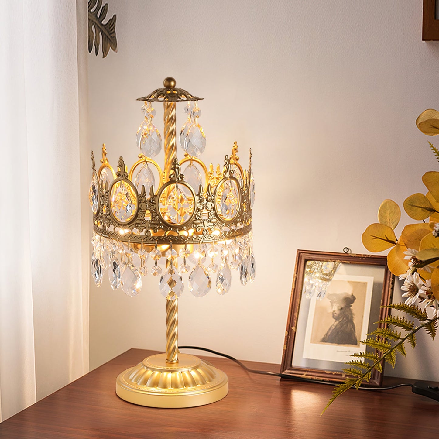 Vintage Crystal Table Lamp
