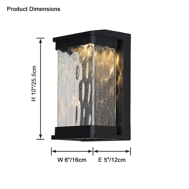 WOMO Seeded Glass Outdoor Wall Light-WM9160