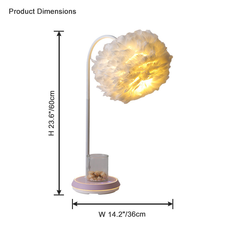 WOMO Dimmable Flexible Feather Night Lamp with Wireless Charger-WM8045