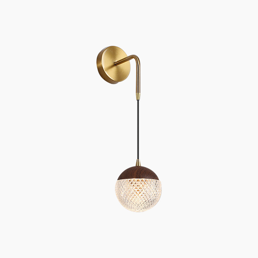 Wall Sconce Light Wooden Globe