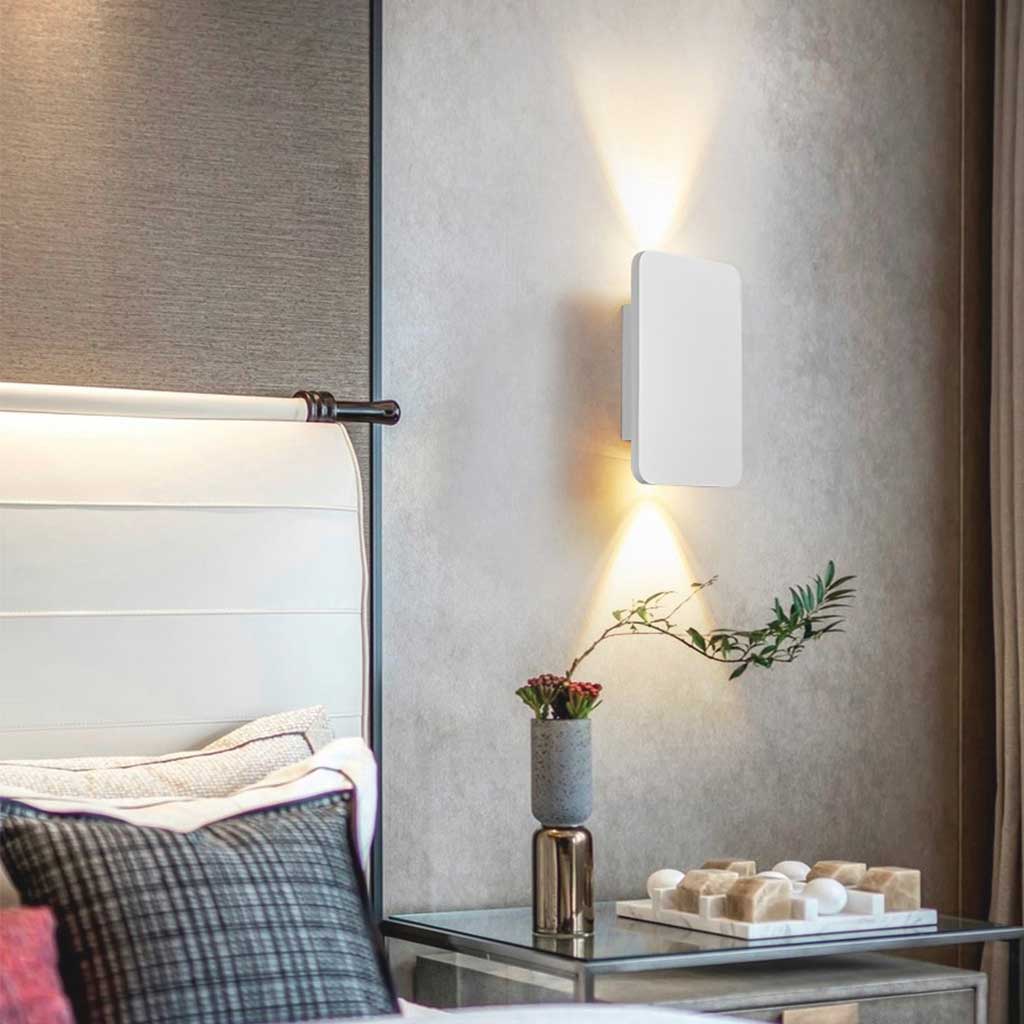 LED Wall Sconce Light Minimalist Rectangle Aluminum Linear, 5 Colors