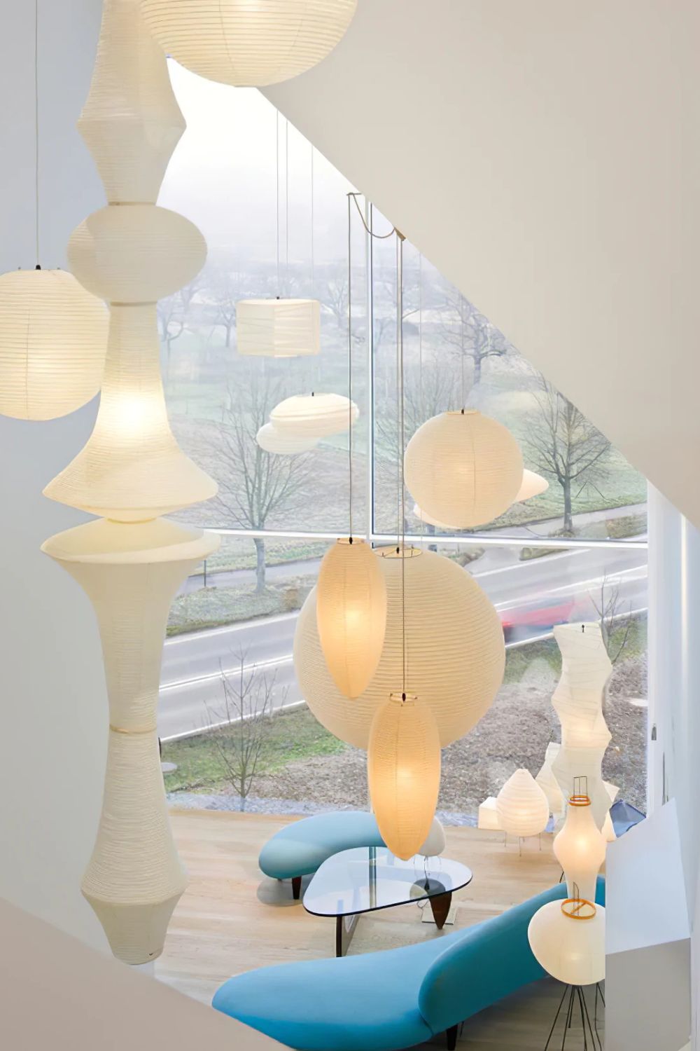 Washi Paper E Pendant Light