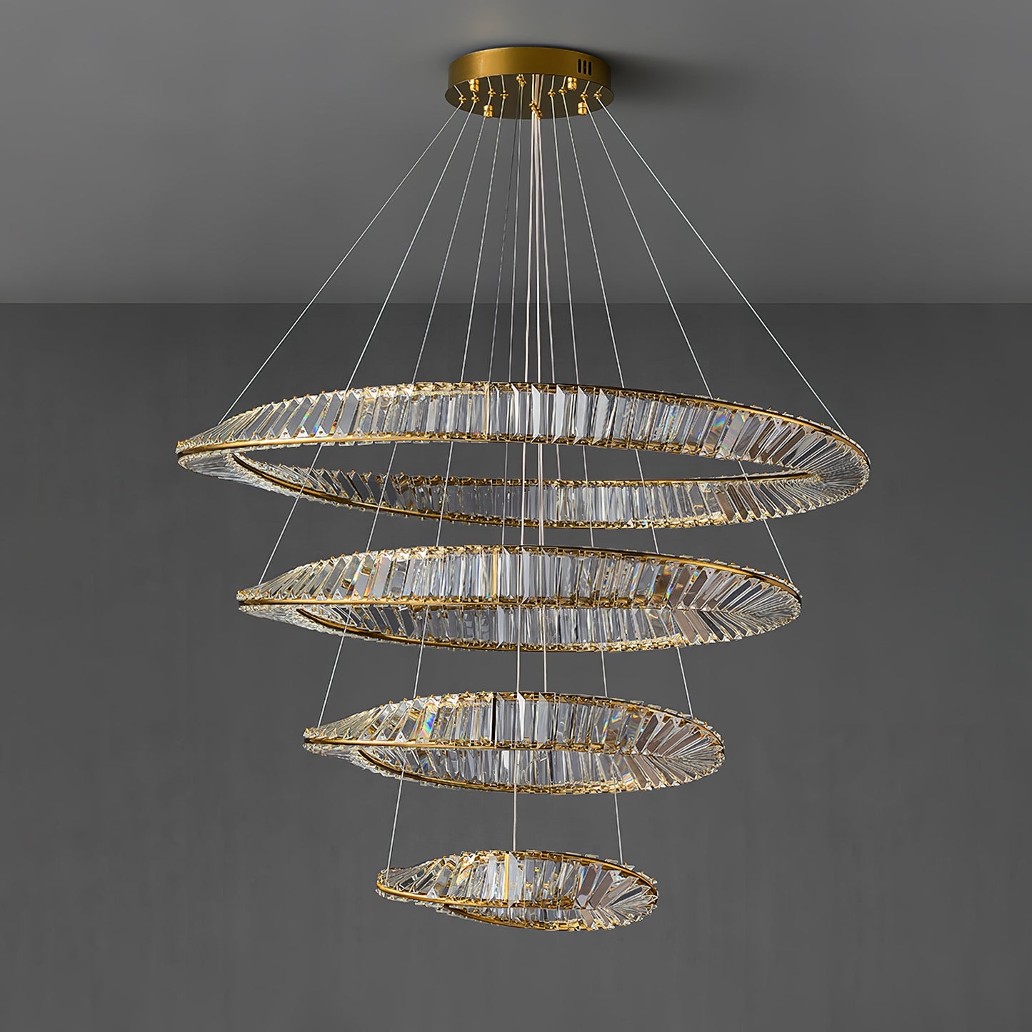 Wave Circle Crystal Chandelier