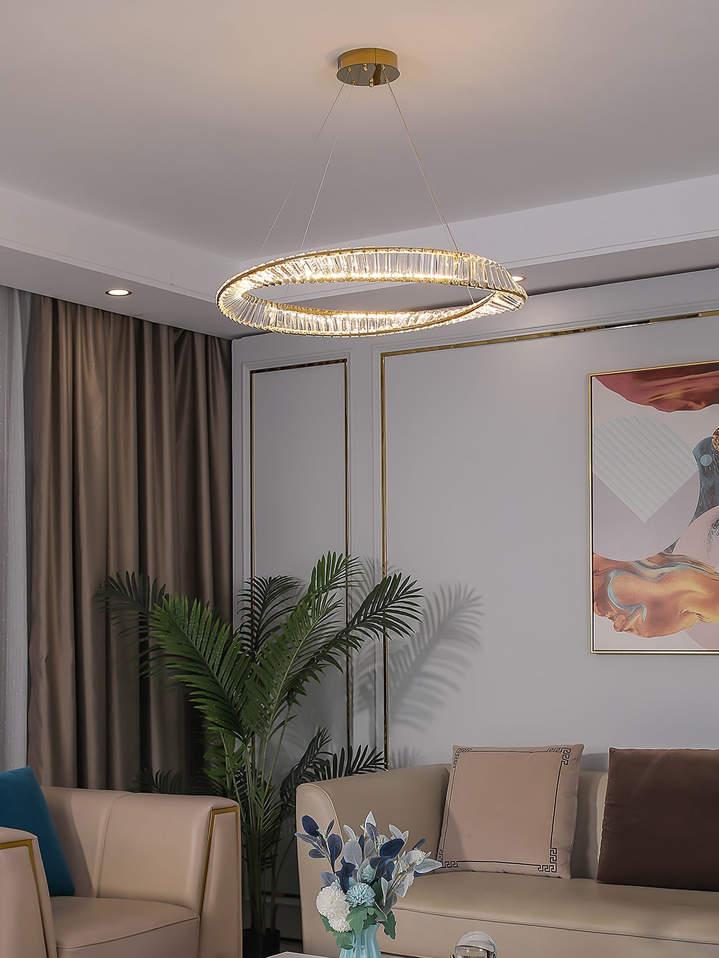 Wave Circle Crystal Chandelier