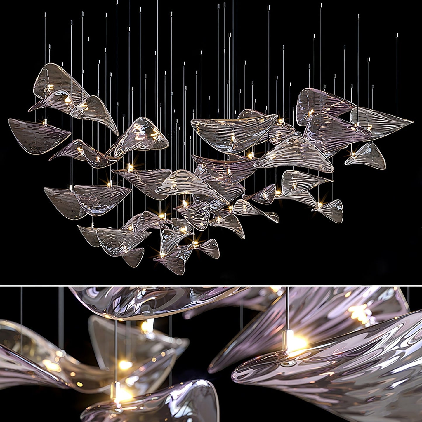 Wave Floating Leaf Pendant Light