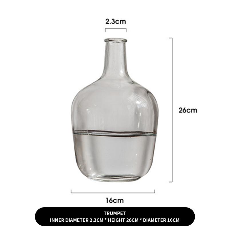 Large Clear Glass Belly Vase