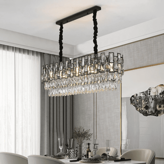 Wellmet Luxury Black Crystal Chandelier