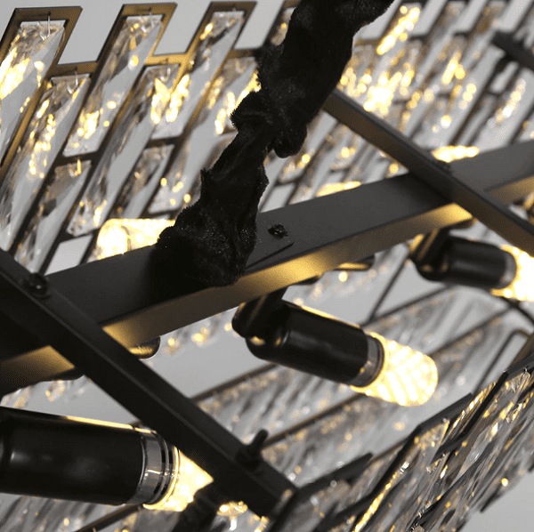 Wellmet Luxury Black Crystal Chandelier