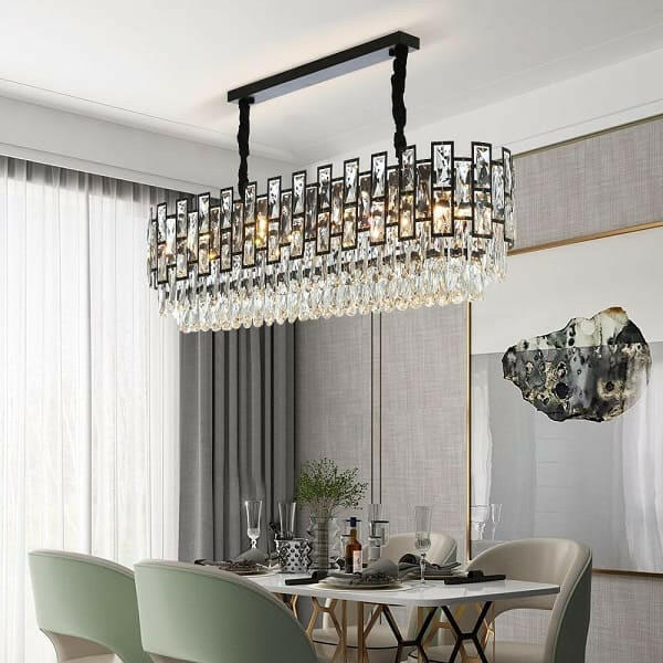 Wellmet Luxury Black Crystal Chandelier
