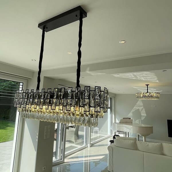 Wellmet Luxury Black Crystal Chandelier