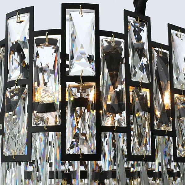 Wellmet Luxury Black Crystal Chandelier