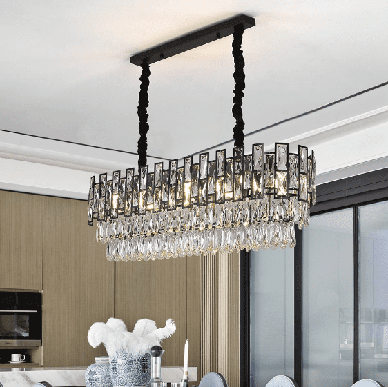 Wellmet Luxury Black Crystal Chandelier