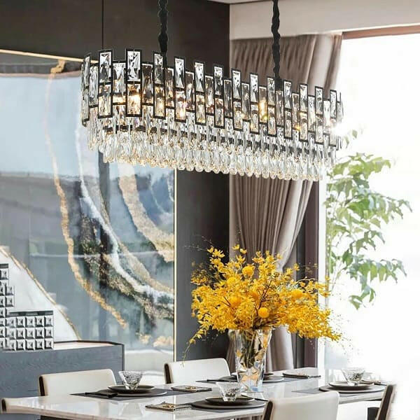 Wellmet Luxury Black Crystal Chandelier