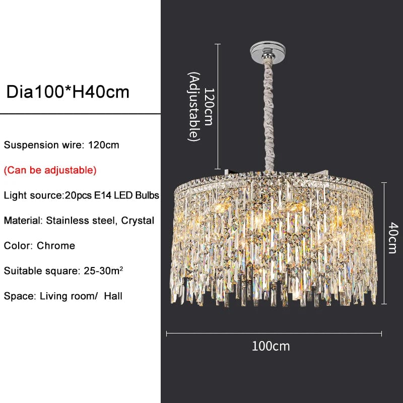 Wellmet LED Crystal Pendant Light