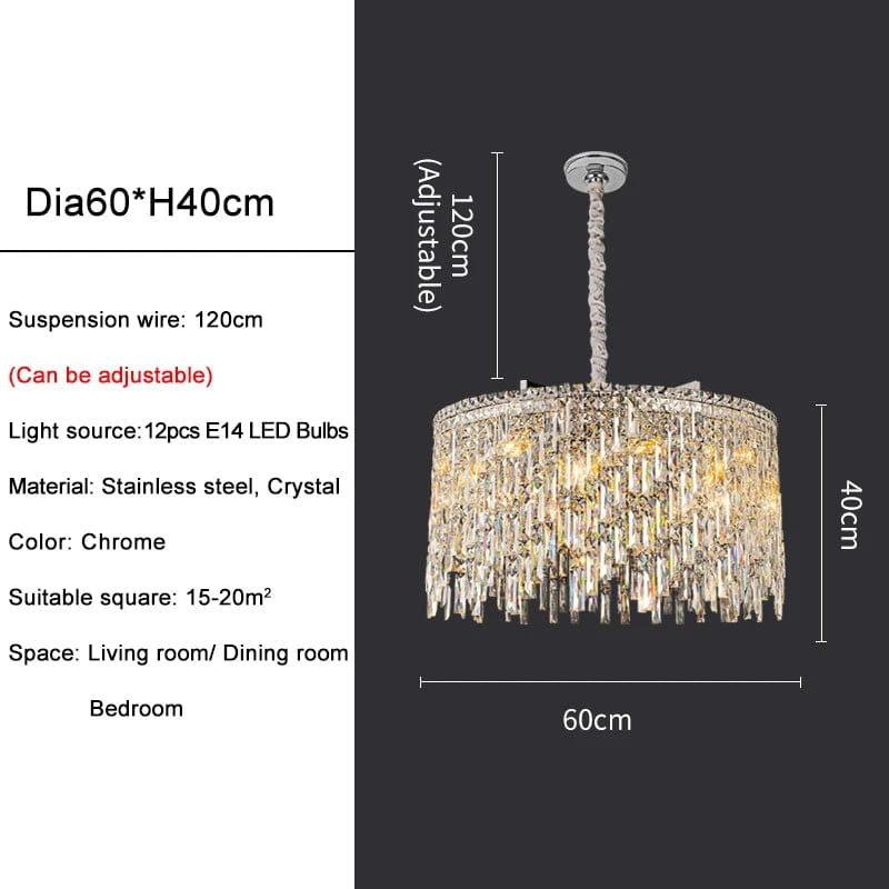 Wellmet LED Crystal Pendant Light