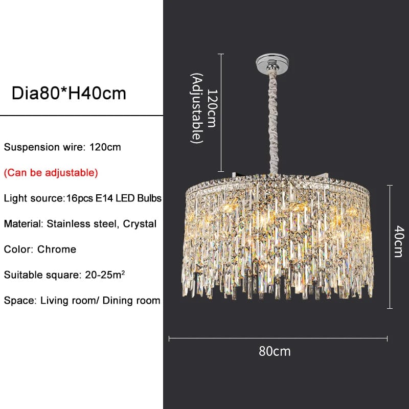 Wellmet LED Crystal Pendant Light