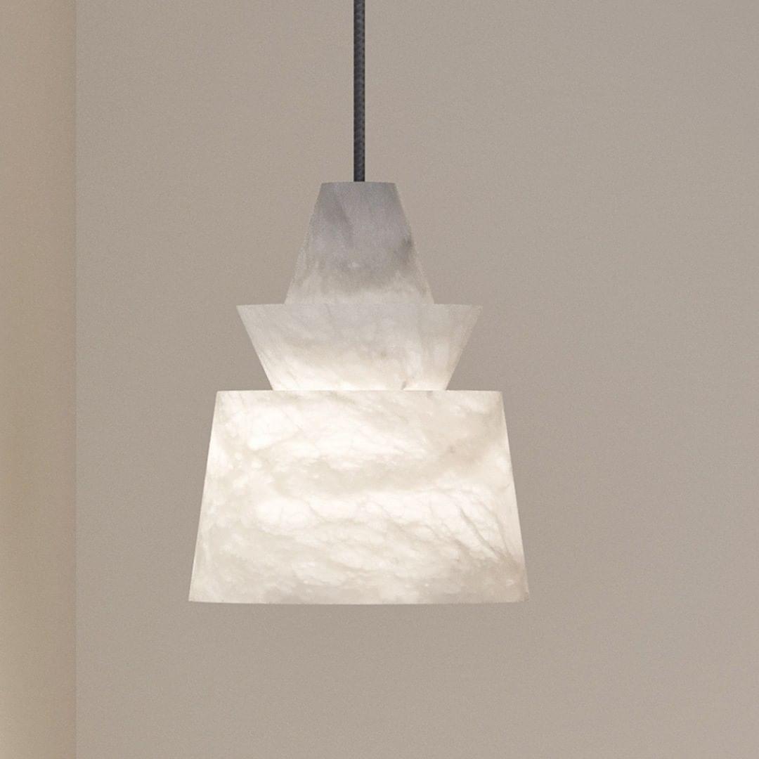 White Alabaster Pendant Light Fixture