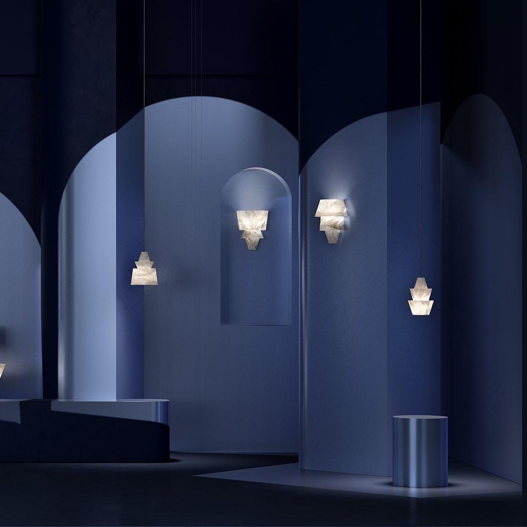 White Alabaster Pendant Light Fixture