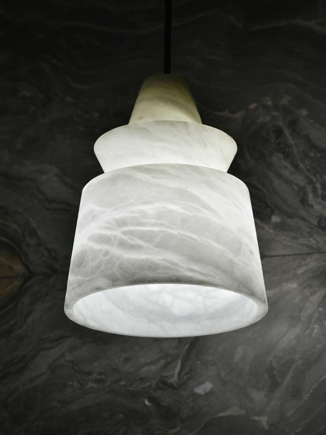 White Alabaster Pendant Light Fixture
