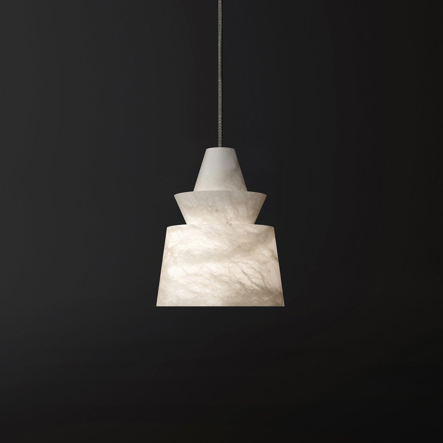 White Alabaster Pendant Light Fixture