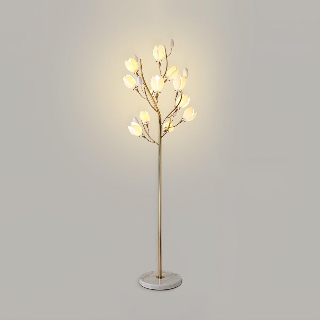 Porcelain Magnolia Elegant Floor Lamp