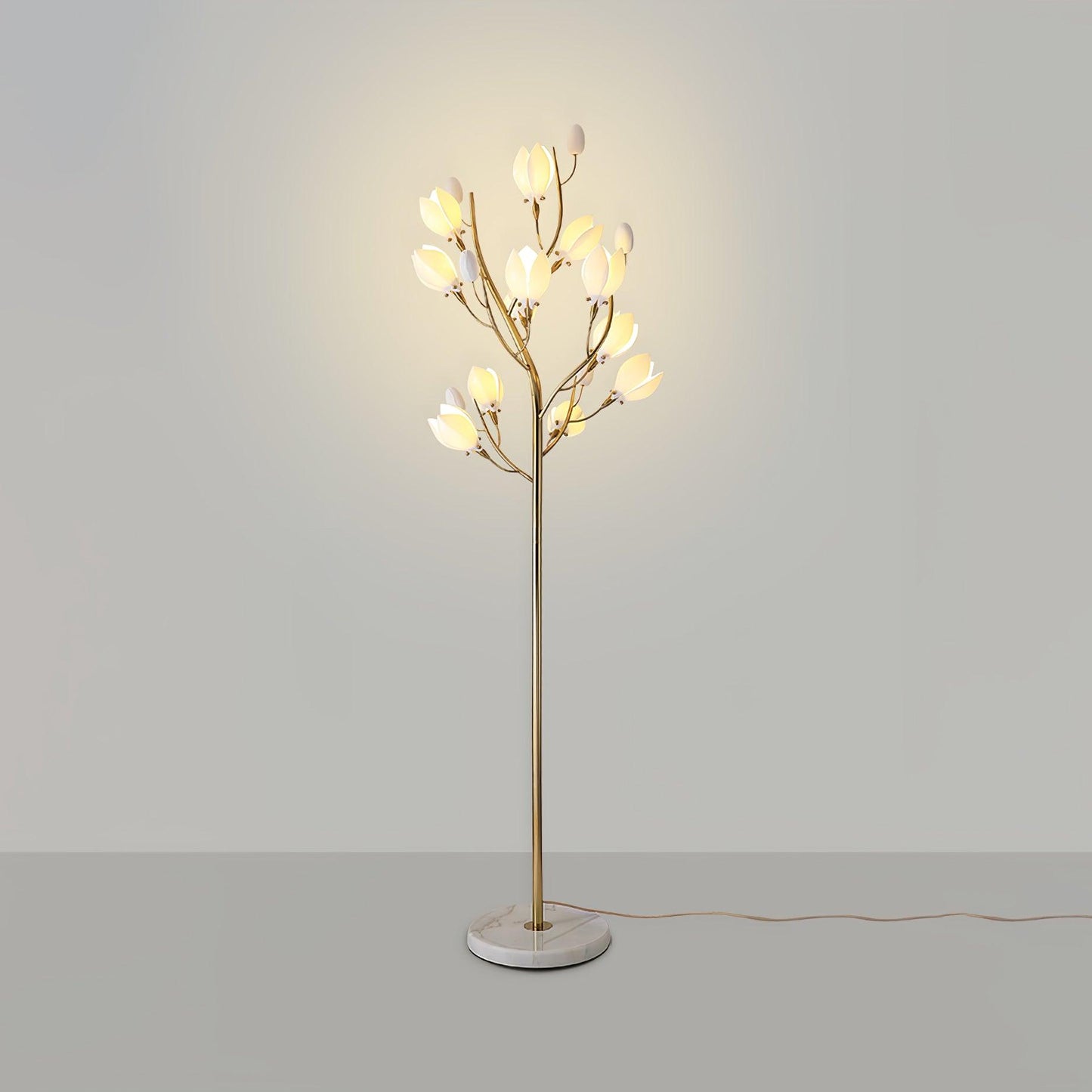 Porcelain Magnolia Elegant Floor Lamp