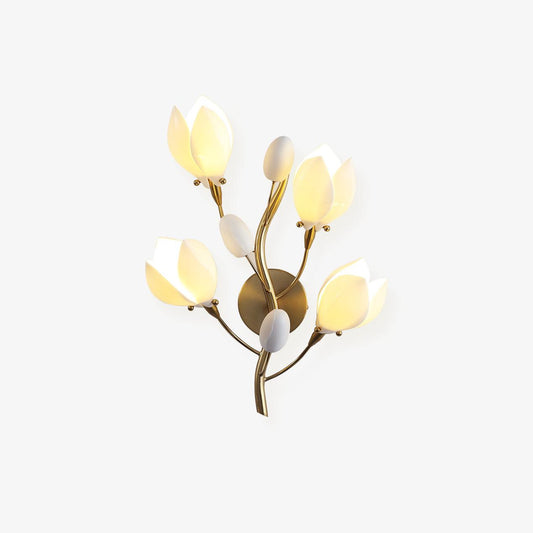 Porcelain Magnolia Decorative Wall Lamp