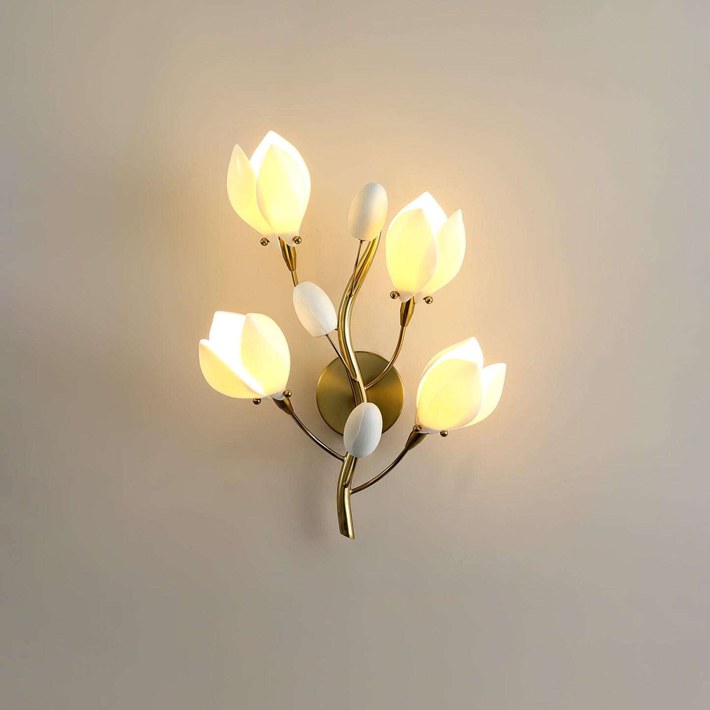 Porcelain Magnolia Decorative Wall Lamp