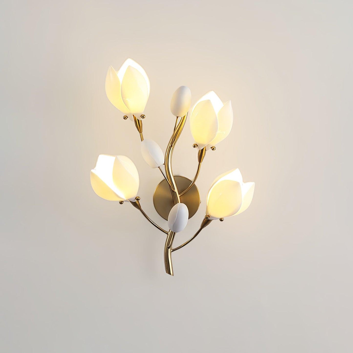 Porcelain Magnolia Decorative Wall Lamp