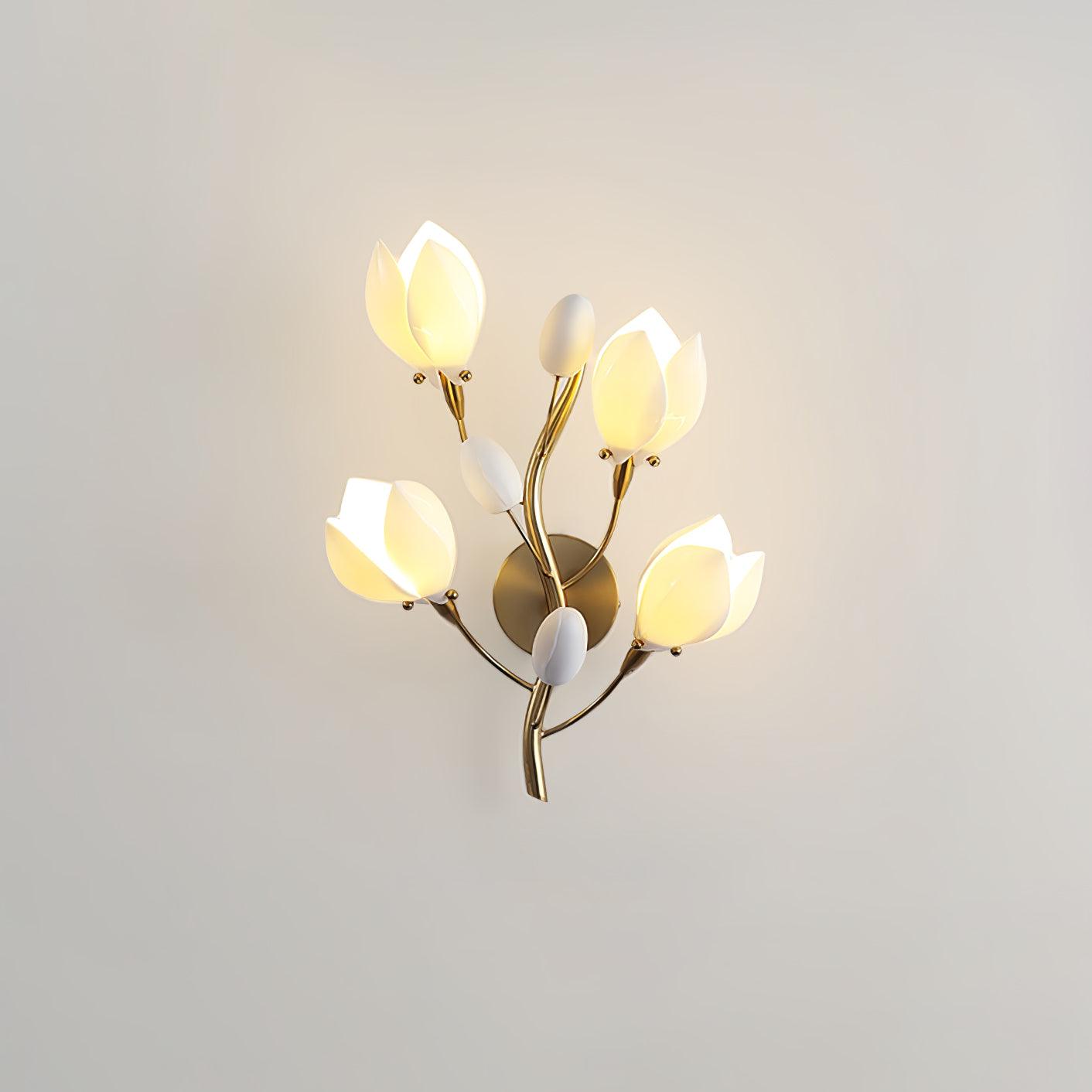 Porcelain Magnolia Decorative Wall Lamp