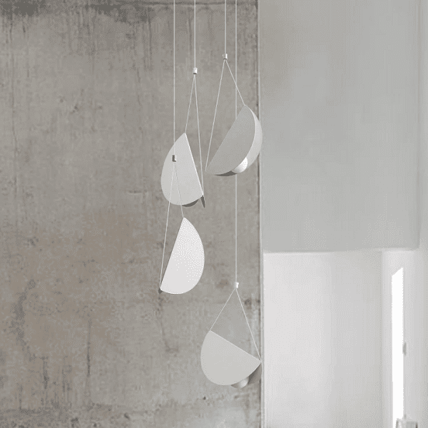 Glider - White glider pendant light chandelier