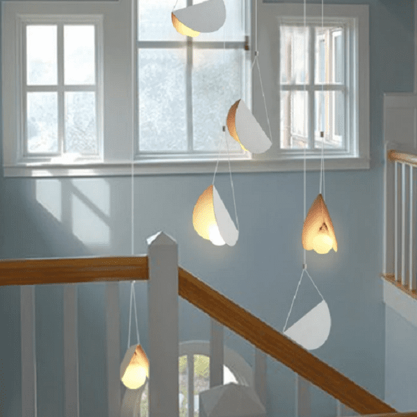 Glider - White glider pendant light chandelier