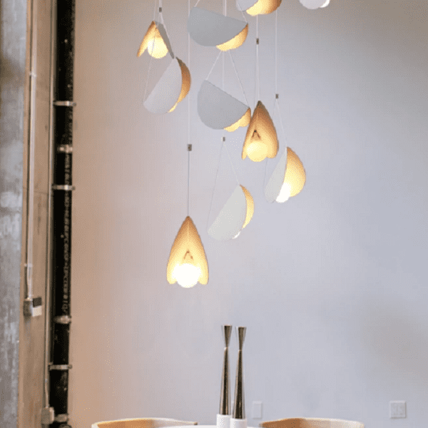 Glider - White glider pendant light chandelier