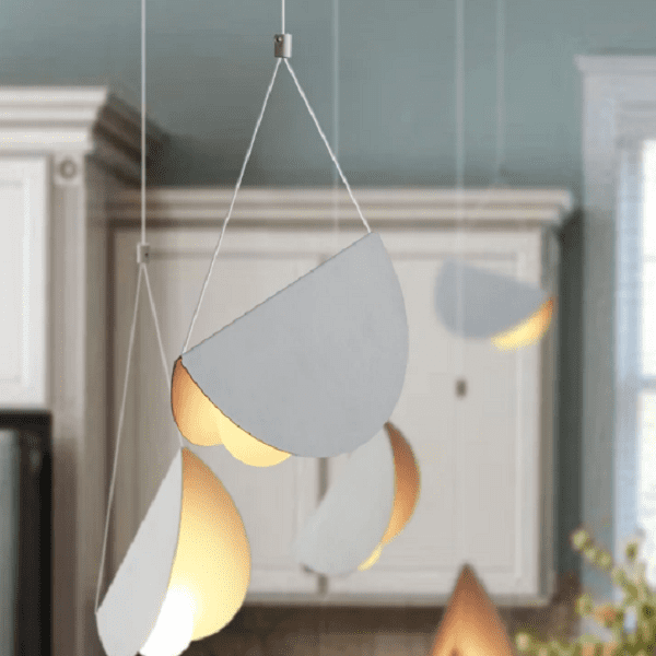 Glider - White glider pendant light chandelier