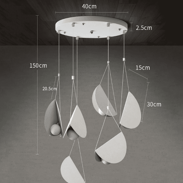 Glider - White glider pendant light chandelier