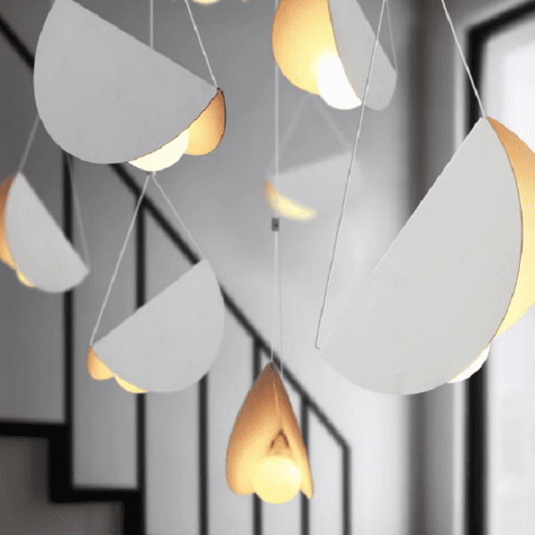 Glider - White glider pendant light chandelier