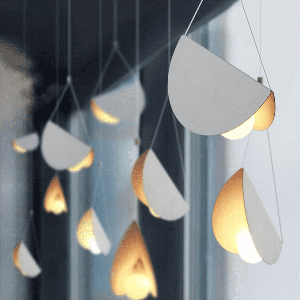 Glider - White glider pendant light chandelier