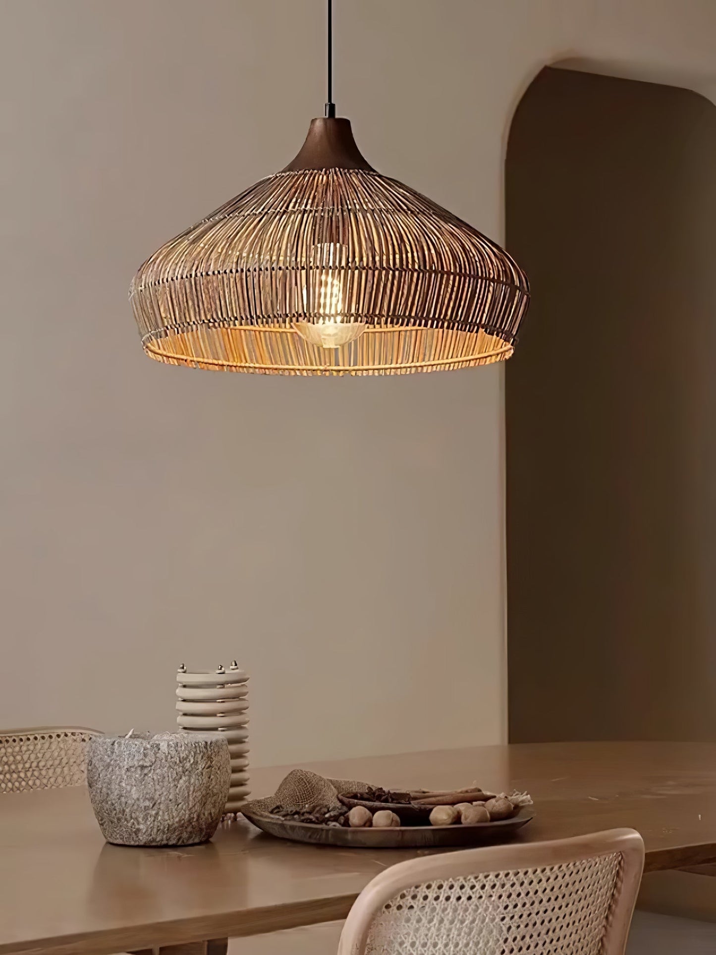 Wicker Rattan Pendant Light Fixture