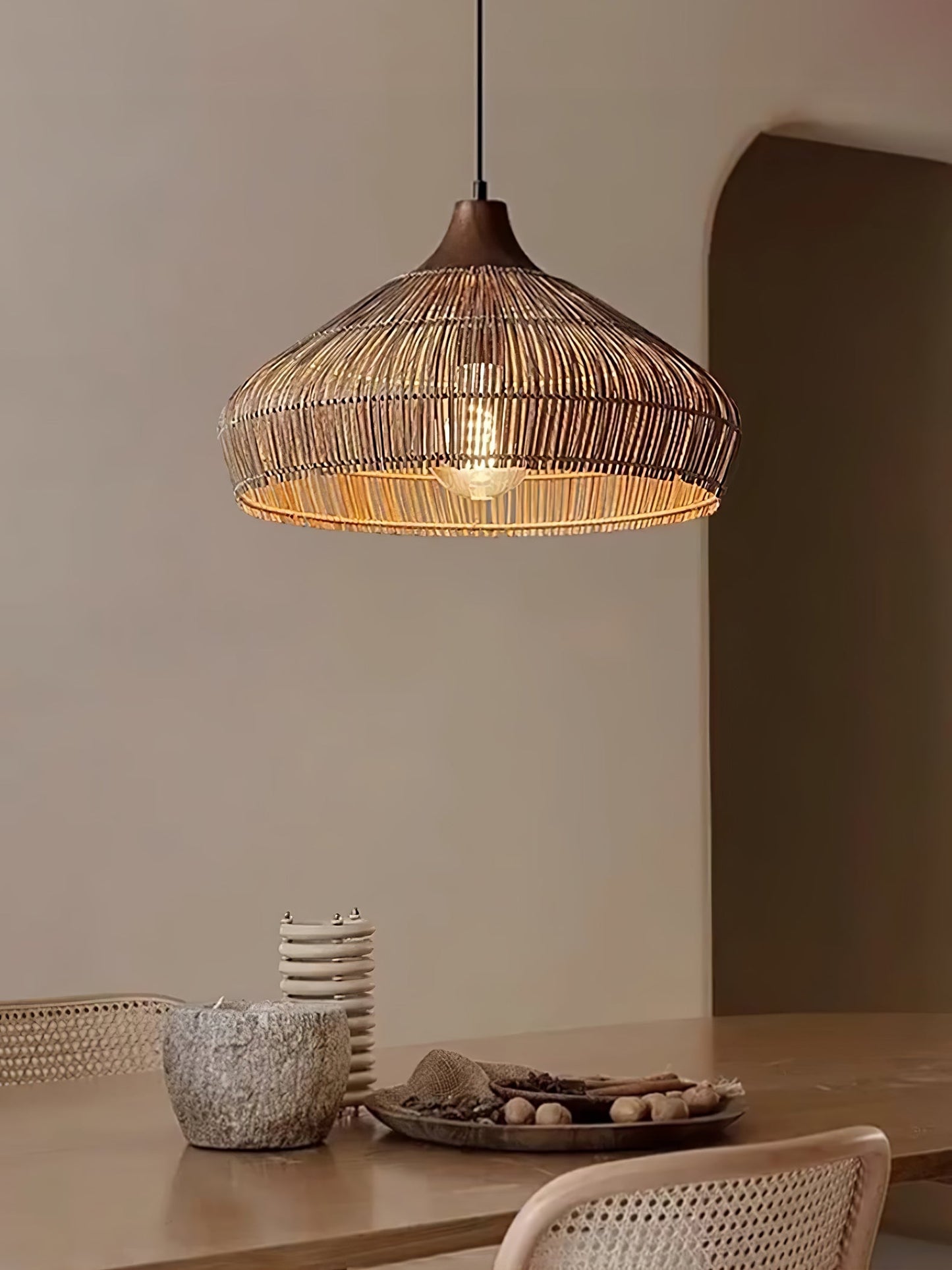 Wicker Rattan Pendant Light Fixture