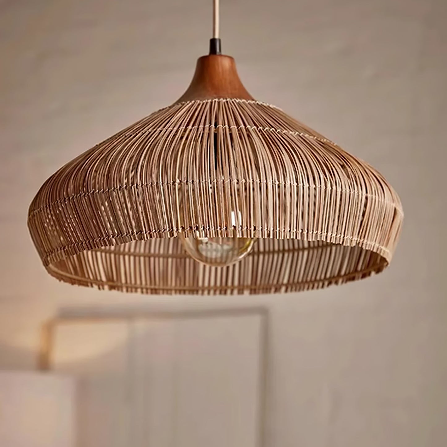 Wicker Rattan Pendant Light Fixture