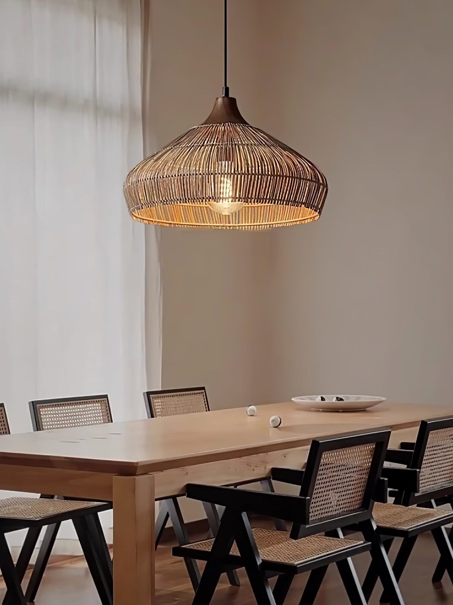 Wicker Rattan Pendant Light Fixture