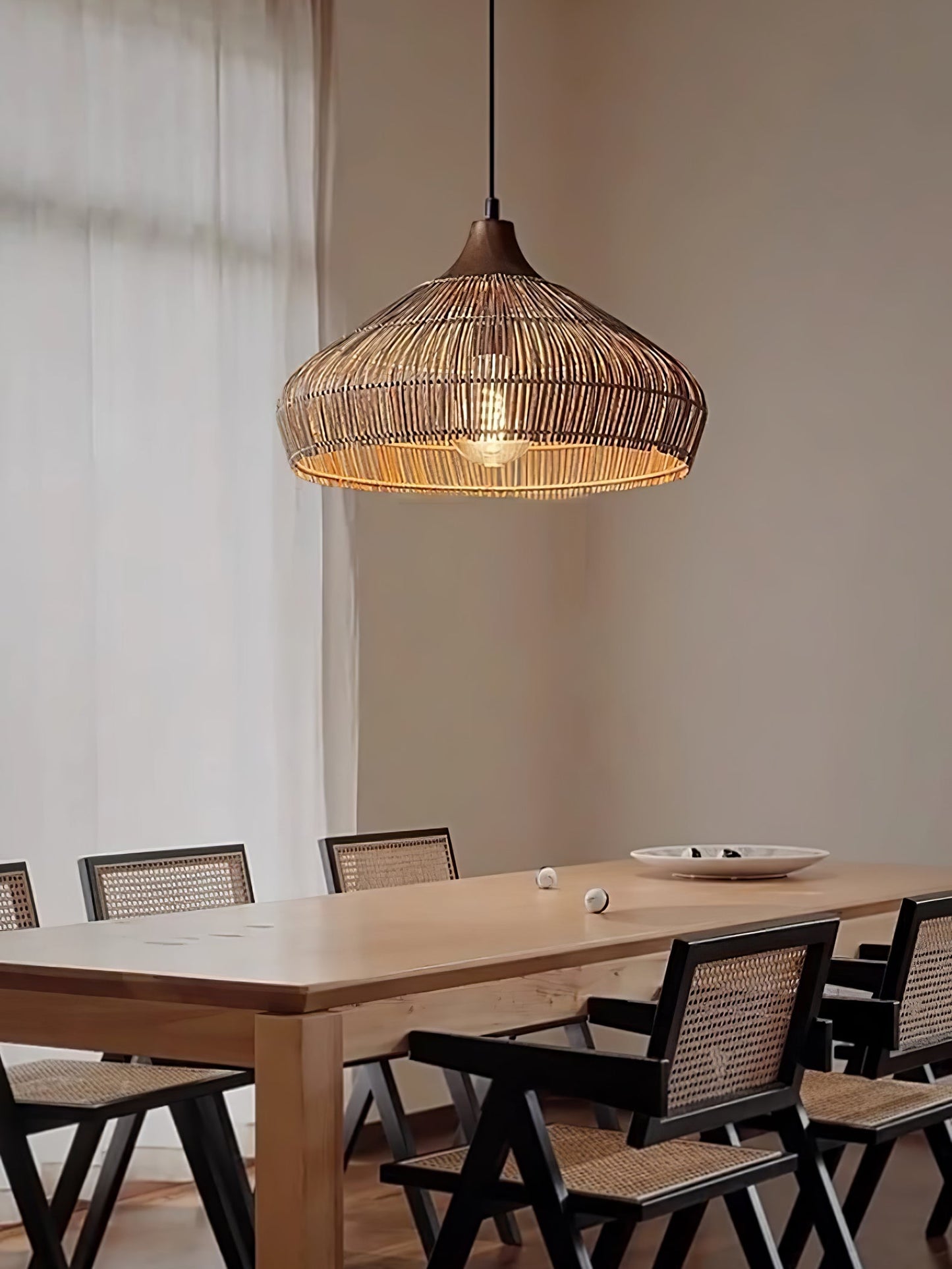 Wicker Rattan Pendant Light Fixture