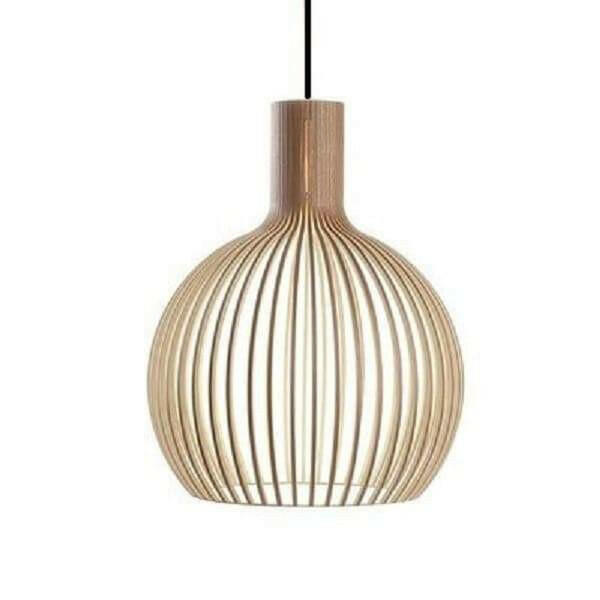 Bee - Wide Wood Birdcage Pendant Light Shade